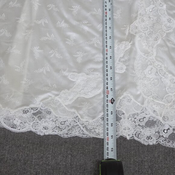 Vtg Gafer Full Slip Nightgown Robe Set IT 4  L White Nylon Calais Lace Italy NOS - Picture 15 of 16